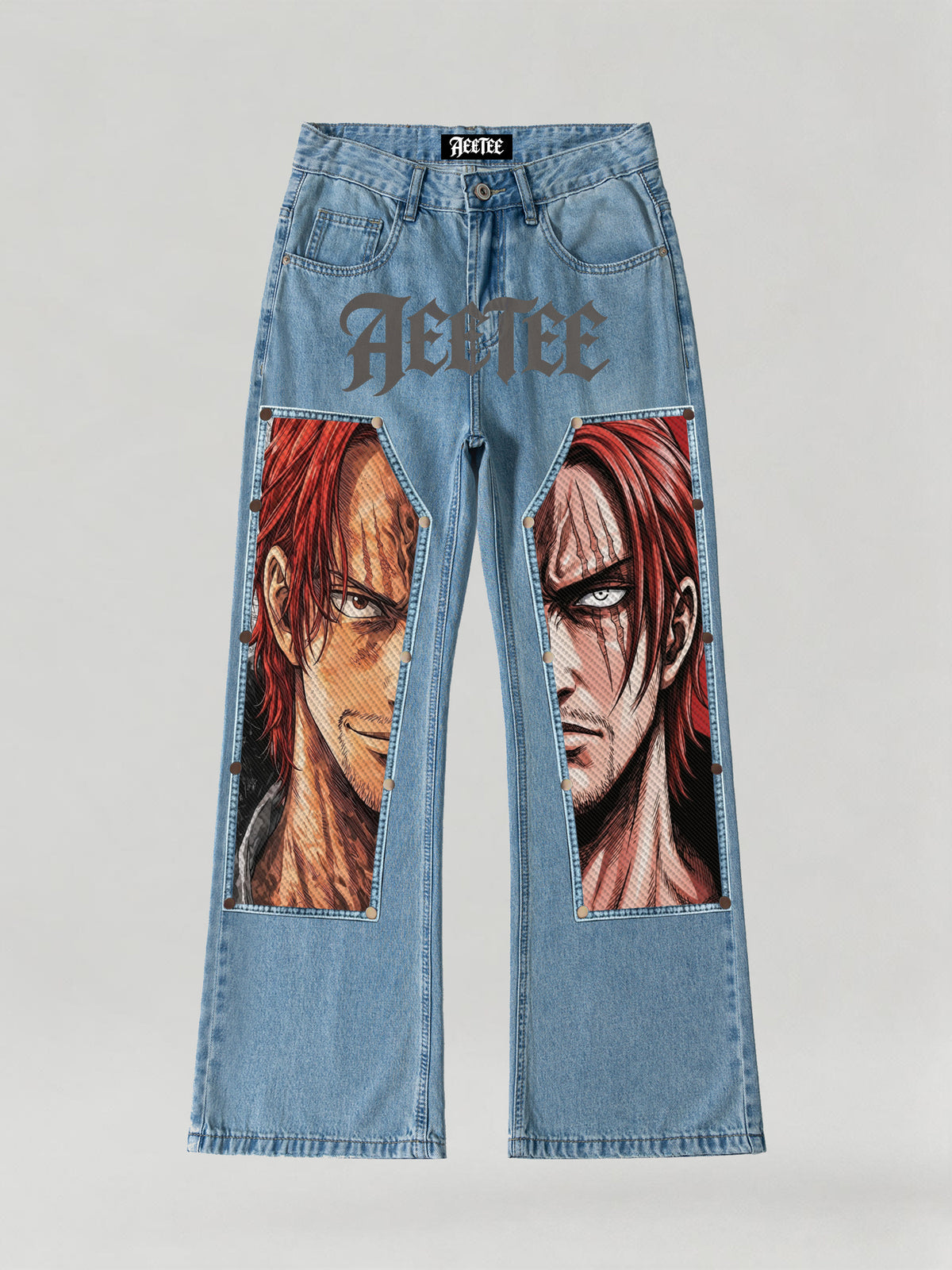Anime One Piece Red Hair Shanks Patches Denim