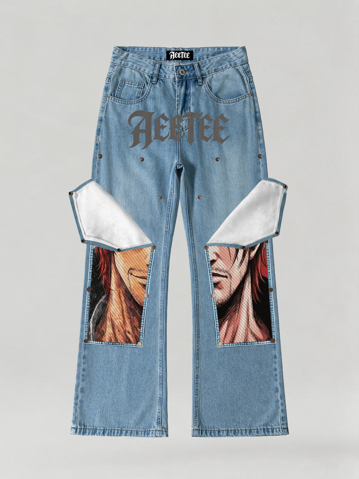 Anime One Piece Red Hair Shanks Patches Denim