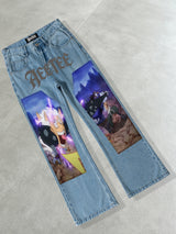 Luffy Gear 5 & Human Beast Kaido Flare Jeans