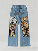 Anime Whitebeard Edward Newgate Flare Jeans