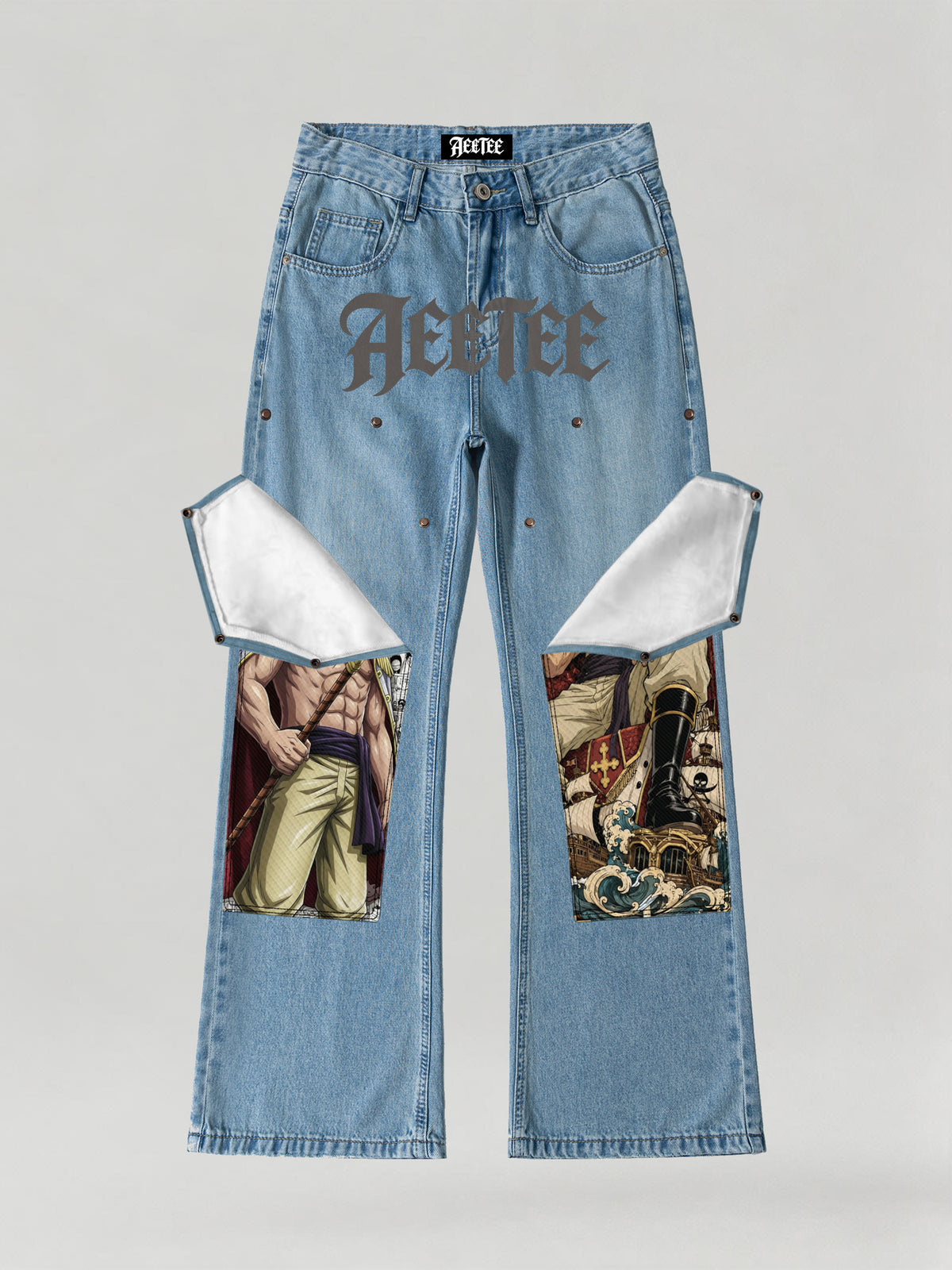 Anime Whitebeard Edward Newgate Flare Jeans