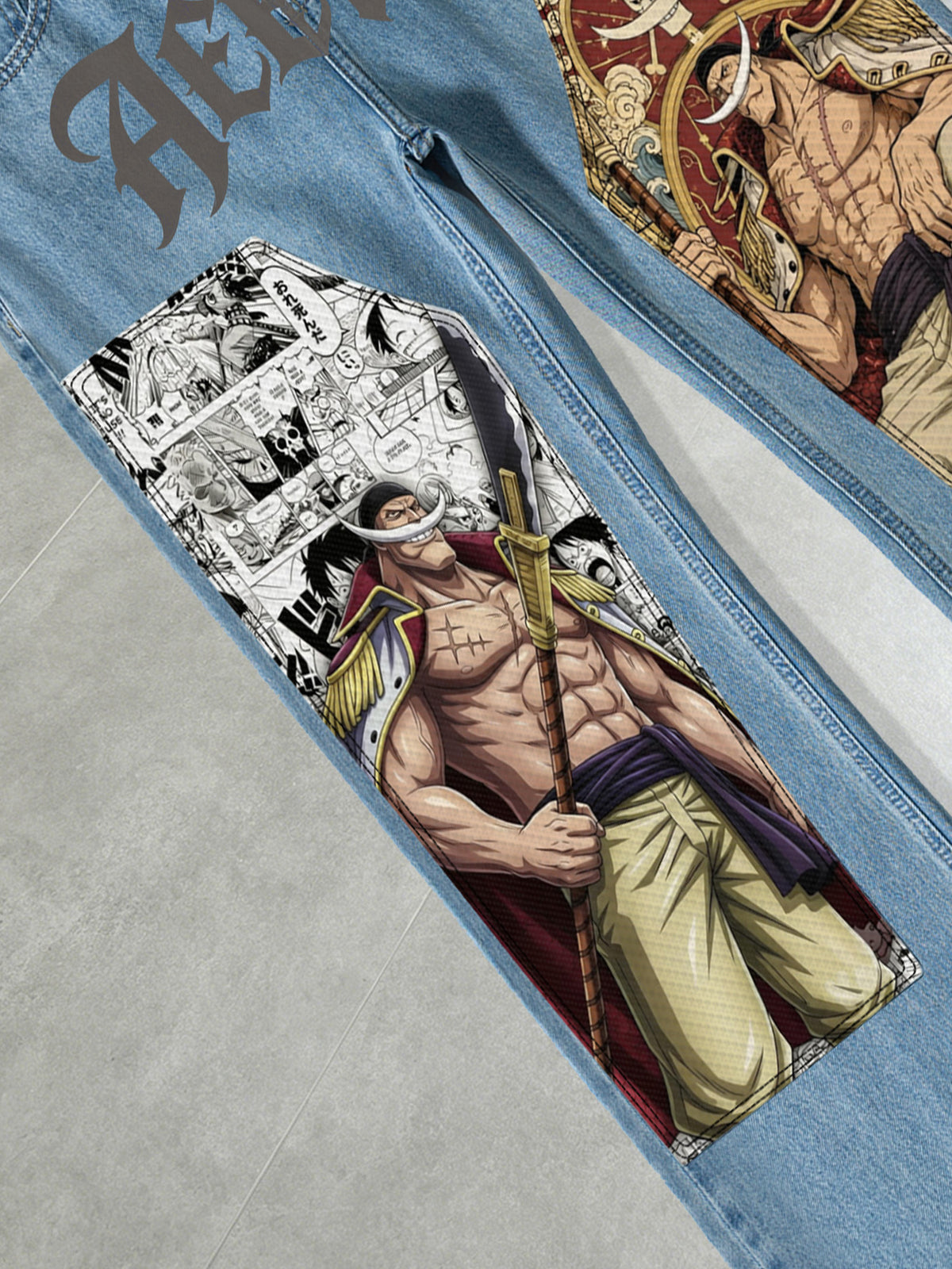 Anime Whitebeard Edward Newgate Flare Jeans