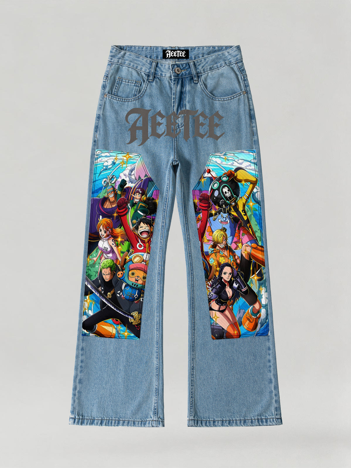 One Piece Anime Bootcut Flare Jeans