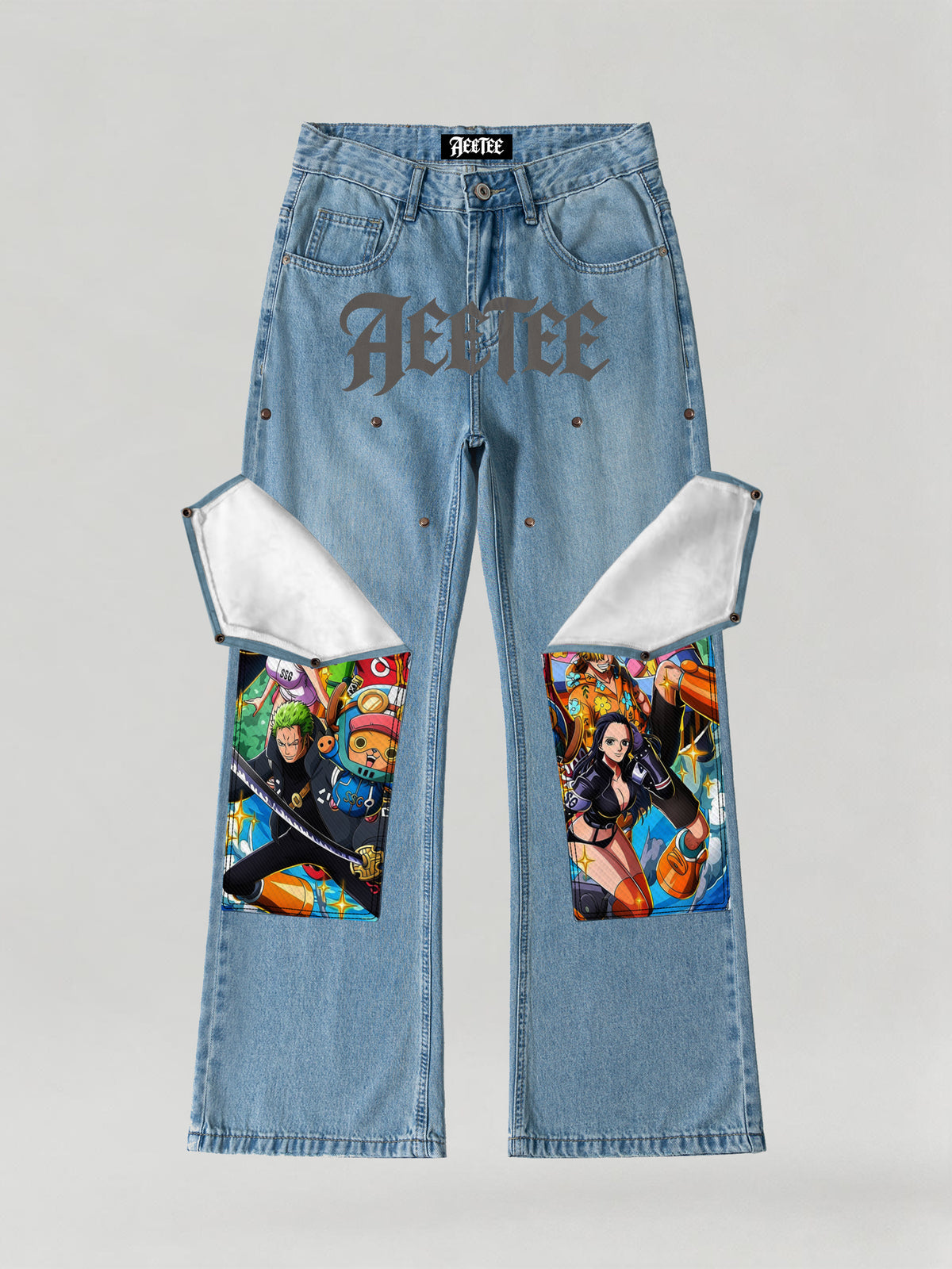One Piece Anime Bootcut Flare Jeans