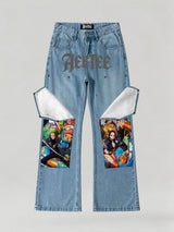 One Piece Anime Bootcut Flare Jeans