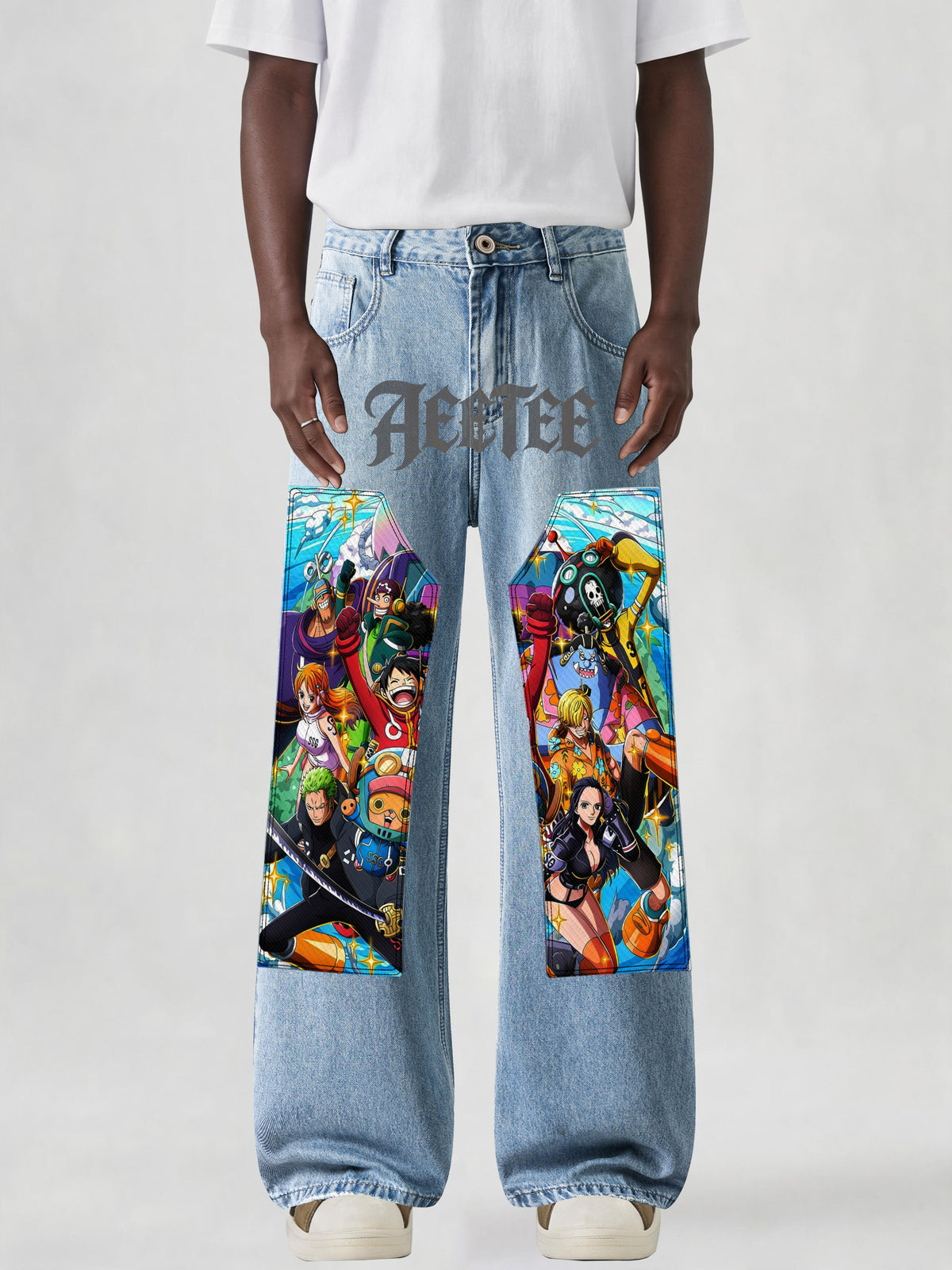 One Piece Anime Bootcut Flare Jeans