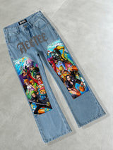 One Piece Anime Bootcut Flare Jeans