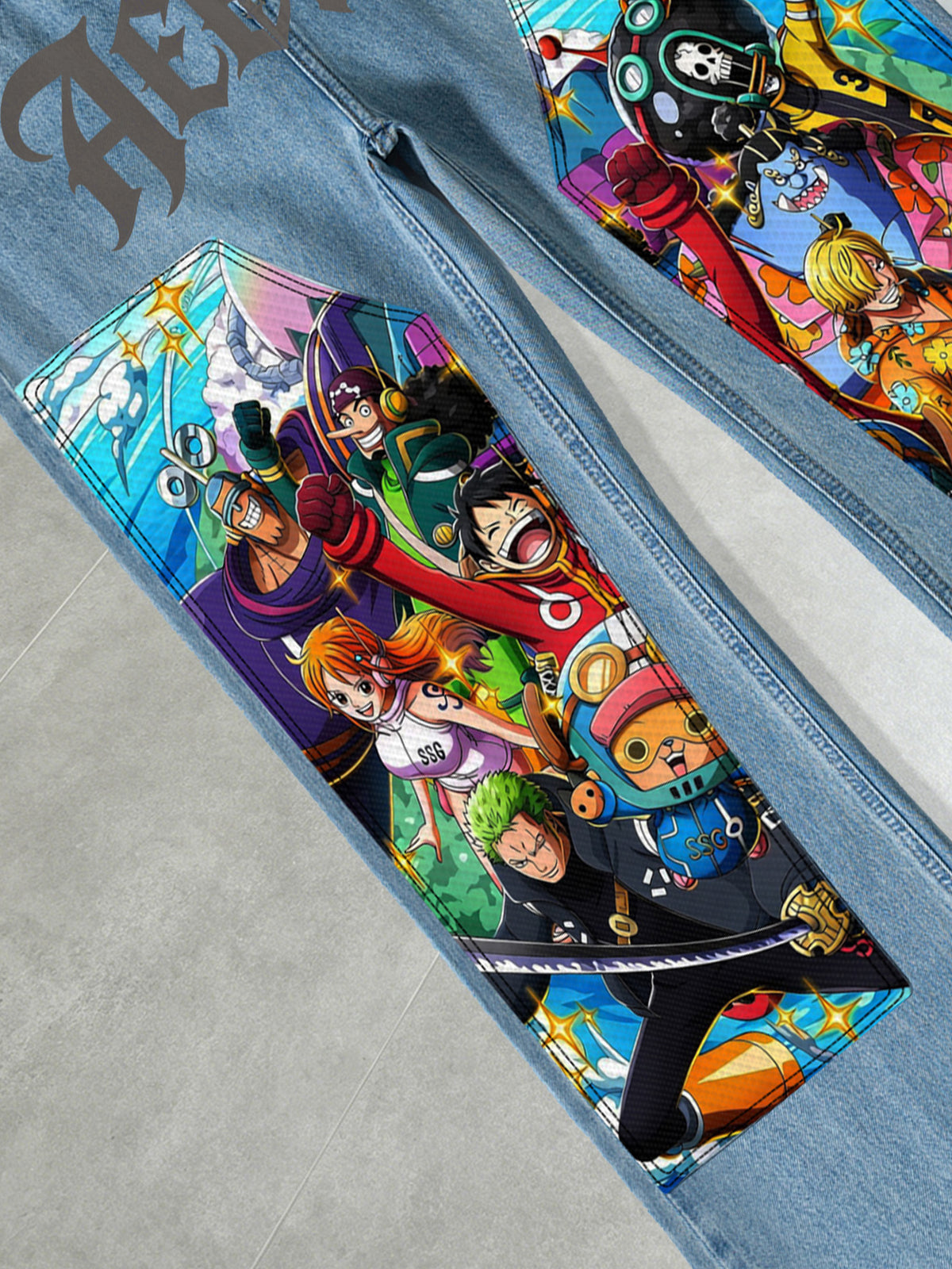 One Piece Anime Bootcut Flare Jeans
