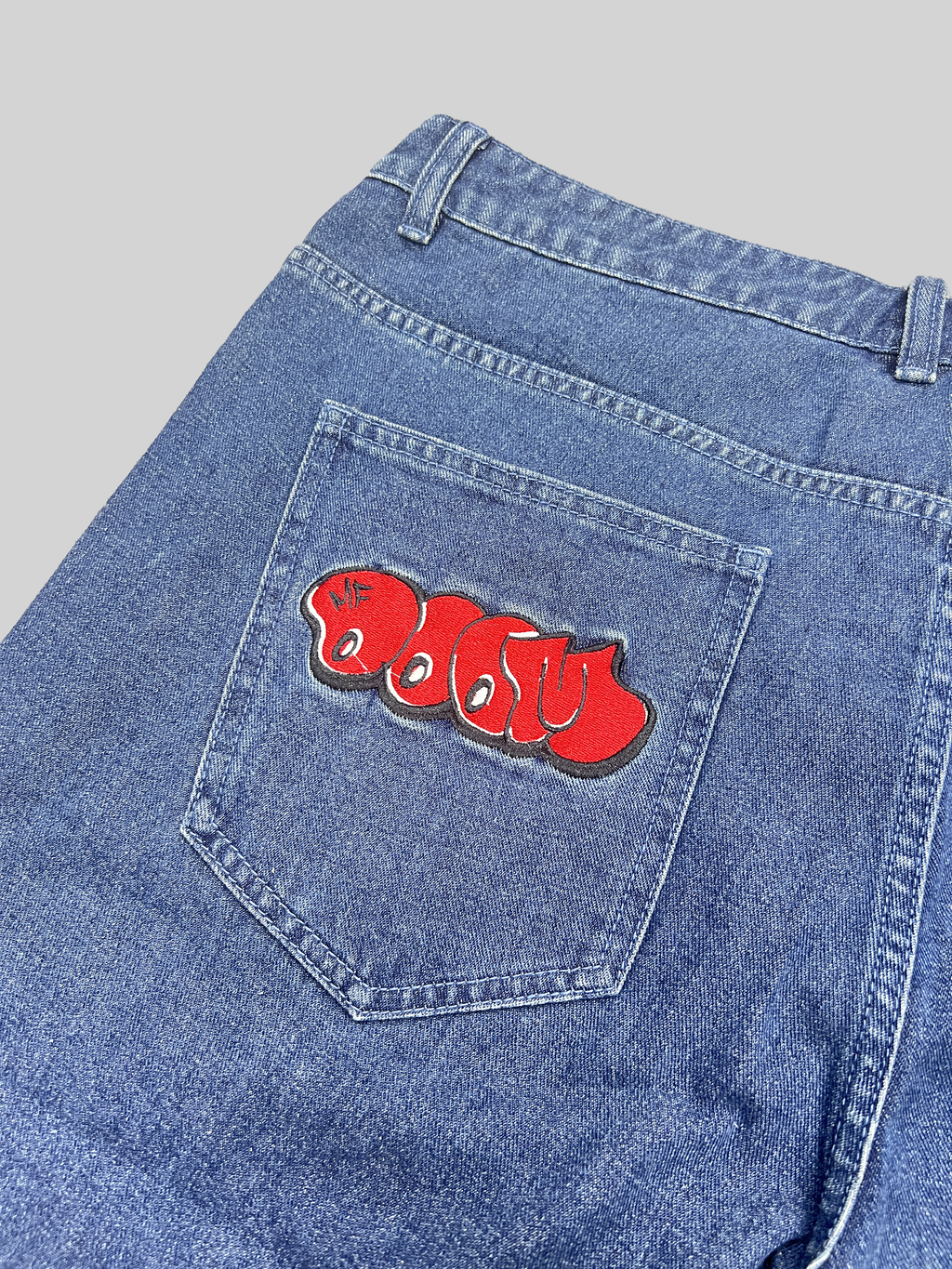 AeeteeJeans Embroidery Baggy Jorts