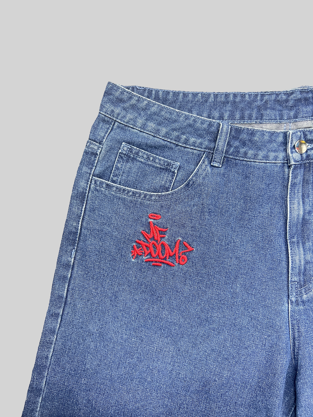 AeeteeJeans Embroidery Baggy Jorts