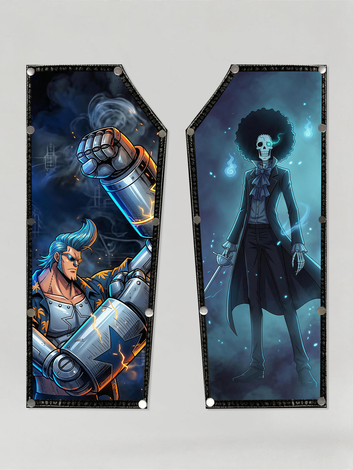 Franky Steel arm vs Brook Skull Patches